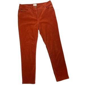 Chico’s Rust Velvet Corduroy Straight Leg Pants Sz 0.5 Stretch boho preppy work